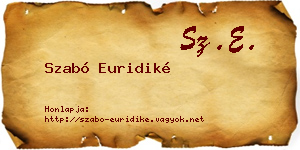 Szabó Euridiké névjegykártya
